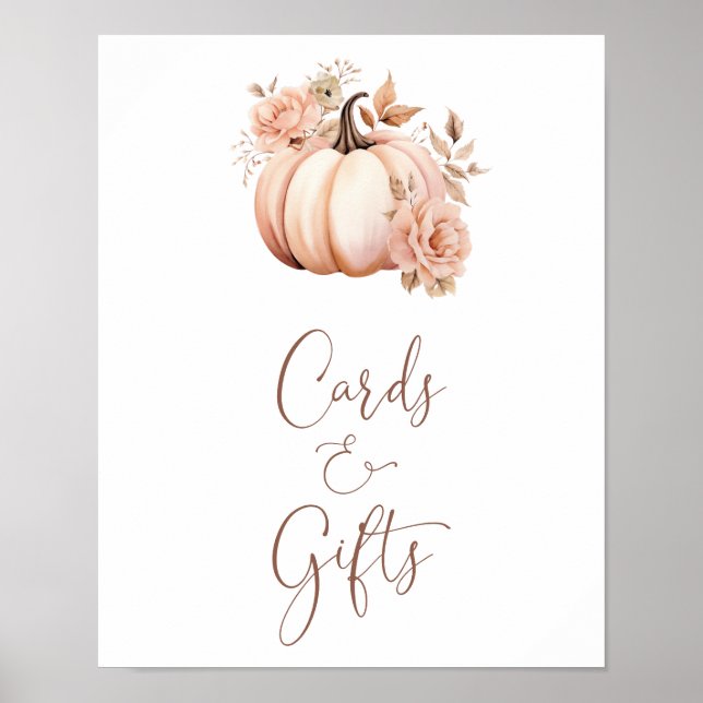 Póster Un Pequeño Chica De Calabaza Tarjetas Baby Shower  (Frente)