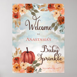 Póster Un pequeño Chica floral de calabaza