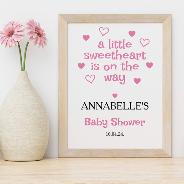 Póster Un pequeño Chica querido Baby Shower Bienvenida (Subido por el creador)