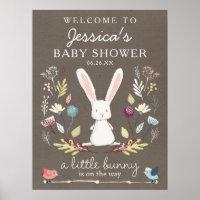 Un pequeño conejito Poster de signos de bienvenida