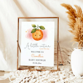 Póster Un pequeño Naranja de bienvenida Baby Shower