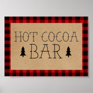 Póster Un pequeño osito Poster de bar de cacao caliente