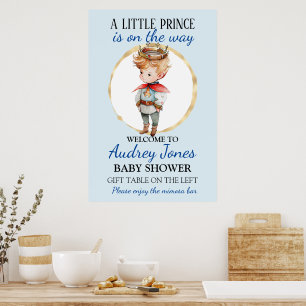 Póster Un pequeño príncipe está en camino Baby Shower