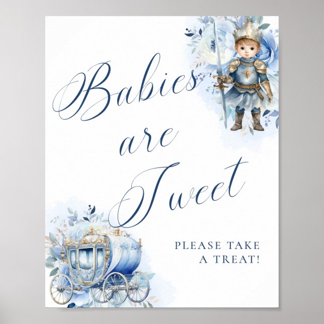 Póster Un pequeño príncipe real dulce azul (Frente)