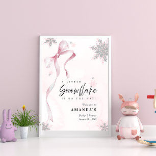 Póster Un pequeño Purpurina de copo rosado de nieve Baby 
