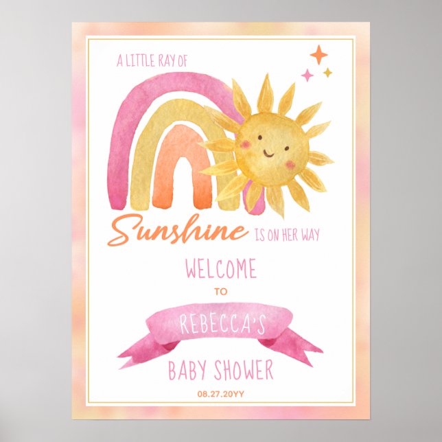Póster Un pequeño rayo de luz solar Chica Baby Shower (Frente)