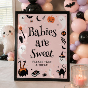 Póster Un pequeño regalo de Halloween para bebé niña
