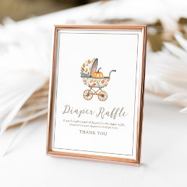 Póster Un pequeño Rótulo de calabaza Baby Shower Diaper R