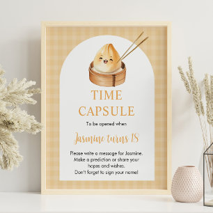 Póster Un pequeño Rótulo de la cápsula del primer cumplea