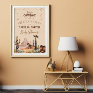 Póster Un pequeño vaquero tema Wild West niño Cumple de b