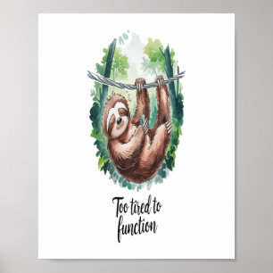 Póster Un perezoso animal salvaje cansado