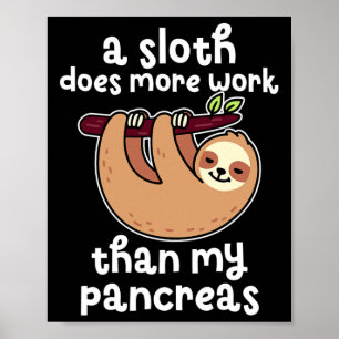 Póster Un Perezoso Hace Más Trabajo Que Mi Páncreas Diabe