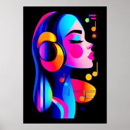 Póster Un perfil vibrante y colorido de una persona que l