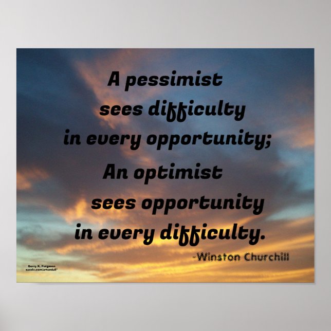 PÓSTER UN PESIMISTA VE UNA IGLESIA DIFÍCIL (Frente)