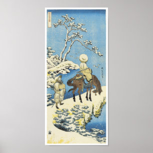Póster Un piloto en la nieve, Hokusai, 1833