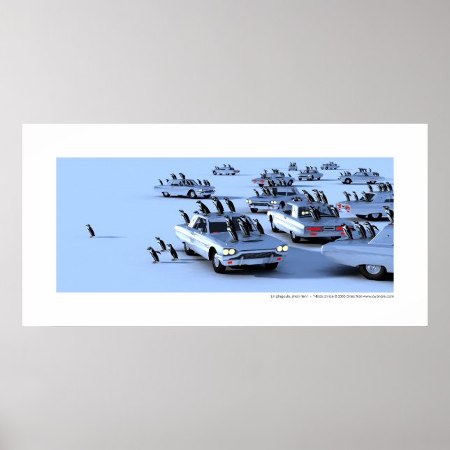 Póster Un pingouin, ¡pecon rien! - T-Aves sobre hielo (Frente)