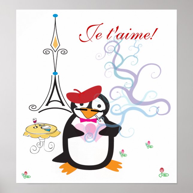 Póster Un pingüino en París (Frente)