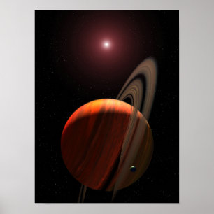 Póster Un planeta gigante del gas orbitando un enano rojo