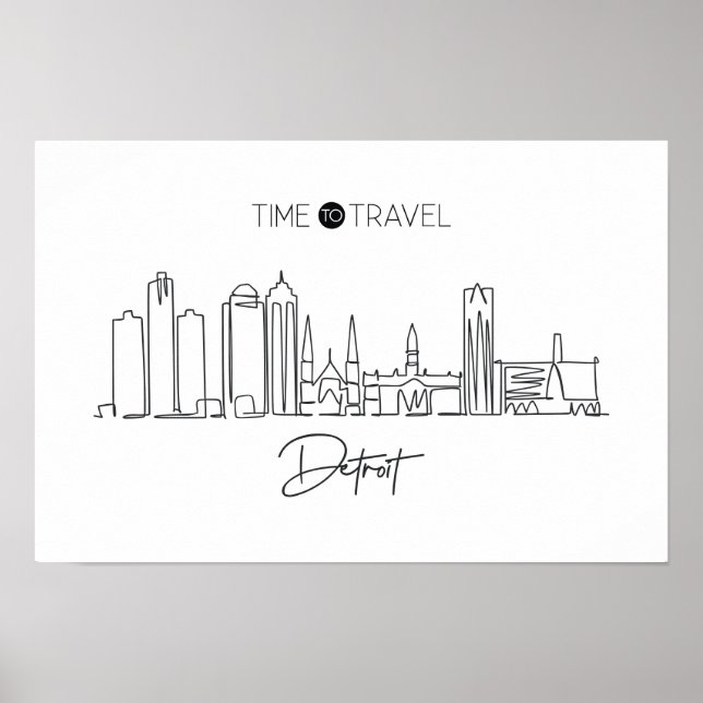 Póster Un Plano De Línea Continuo De La Línea De Esquina  (Frente)