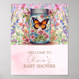 Póster Un poco de amor en un Baby Shower de mariposa en u