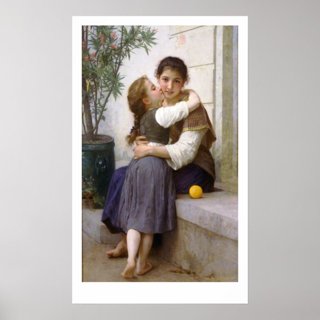 Póster Un poco de costura 1890, Poster de Bouguereau (Frente)