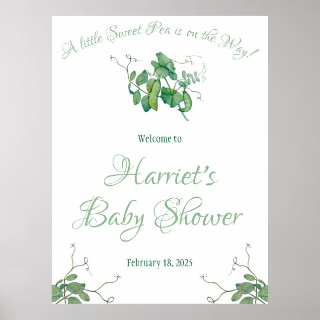 Póster ¡Un poco de dulce se acerca! Baby Shower (Frente)