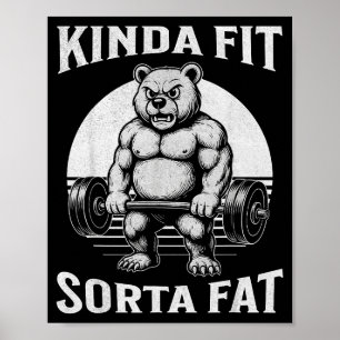 Póster Un Poco En Forma Algo Gordo Osito Divertido Del Gi