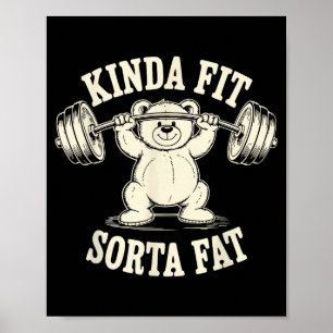 Póster Un Poco En Forma Algo Gordo Osito Divertido Gimnas