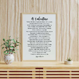 Póster Un poema de San Valentín de Edgar Allan Poe Poster