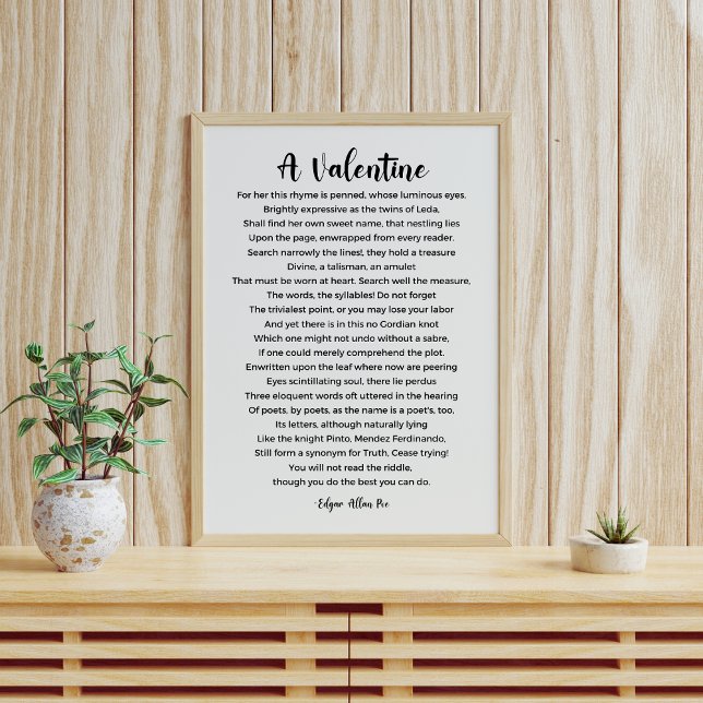 Póster Un poema de San Valentín de Edgar Allan Poe Poster (Subido por el creador)