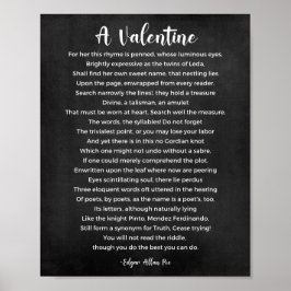 Póster Un poema de San Valentín Poster blanco y negro