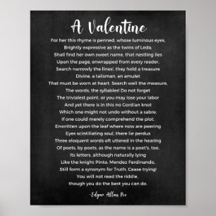 Póster Un poema de San Valentín Poster blanco y negro