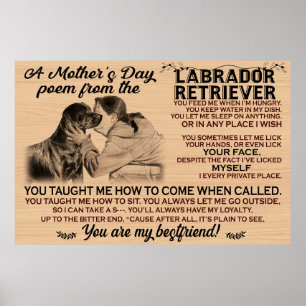 Póster Un poema del día de la madre del perro que recuper