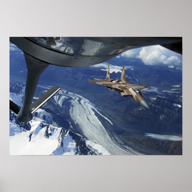 Póster Un posicionamiento del águila F-15C de la Fuerza A (Frente)