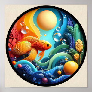 Póster Un poster abstracto de la naturaleza moderna