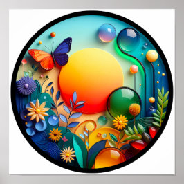 Póster Un poster abstracto de la naturaleza moderna