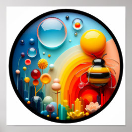 Póster Un poster abstracto de la naturaleza moderna