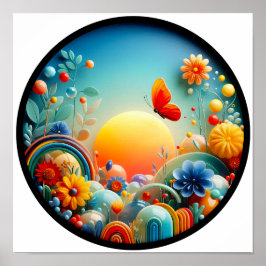 Póster Un poster abstracto de la naturaleza moderna