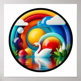 Póster Un poster abstracto de la naturaleza moderna