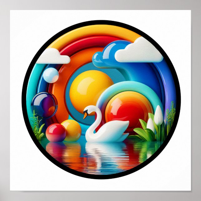 Póster Un poster abstracto de la naturaleza moderna (Frente)