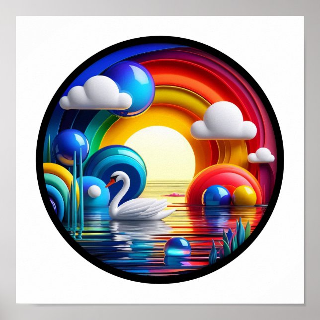 Póster Un poster abstracto de la naturaleza moderna (Frente)