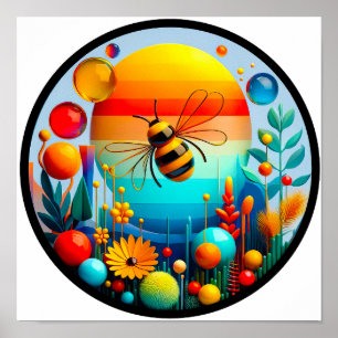 Póster Un poster abstracto de la naturaleza moderna