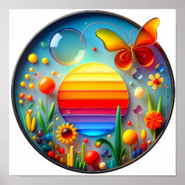 Póster Un poster abstracto de la naturaleza moderna