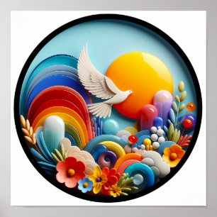 Póster Un poster abstracto de la naturaleza moderna