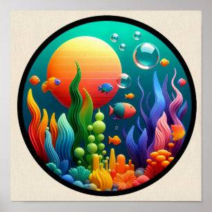 Póster Un poster abstracto de la naturaleza moderna