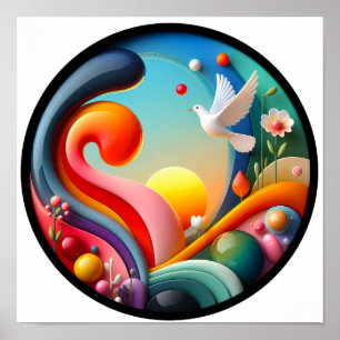 Póster Un poster abstracto de la naturaleza moderna