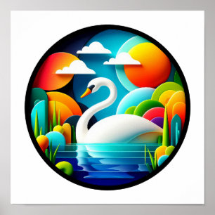 Póster Un poster abstracto de la naturaleza moderna