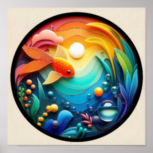 Póster Un poster abstracto de la naturaleza moderna