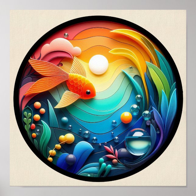 Póster Un poster abstracto de la naturaleza moderna (Frente)