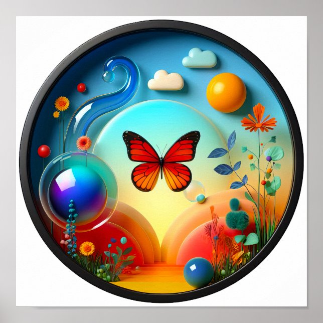 Póster Un poster abstracto de la naturaleza moderna (Frente)